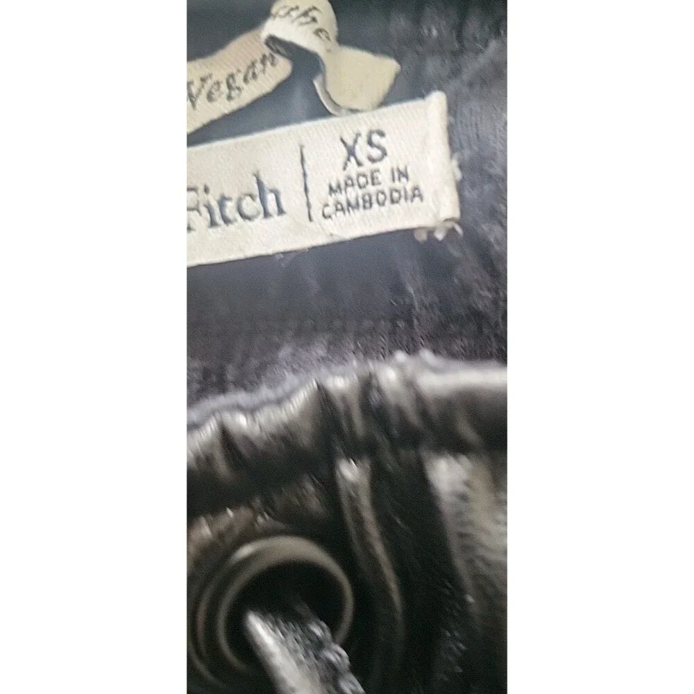 Abercrombie & Fitch Jogger Pant Women XS Black Vegan Leather High Waisted Casual - Picture 6 of 14